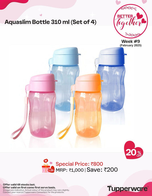 Aquaslim Bottle 310ml (set of 4)